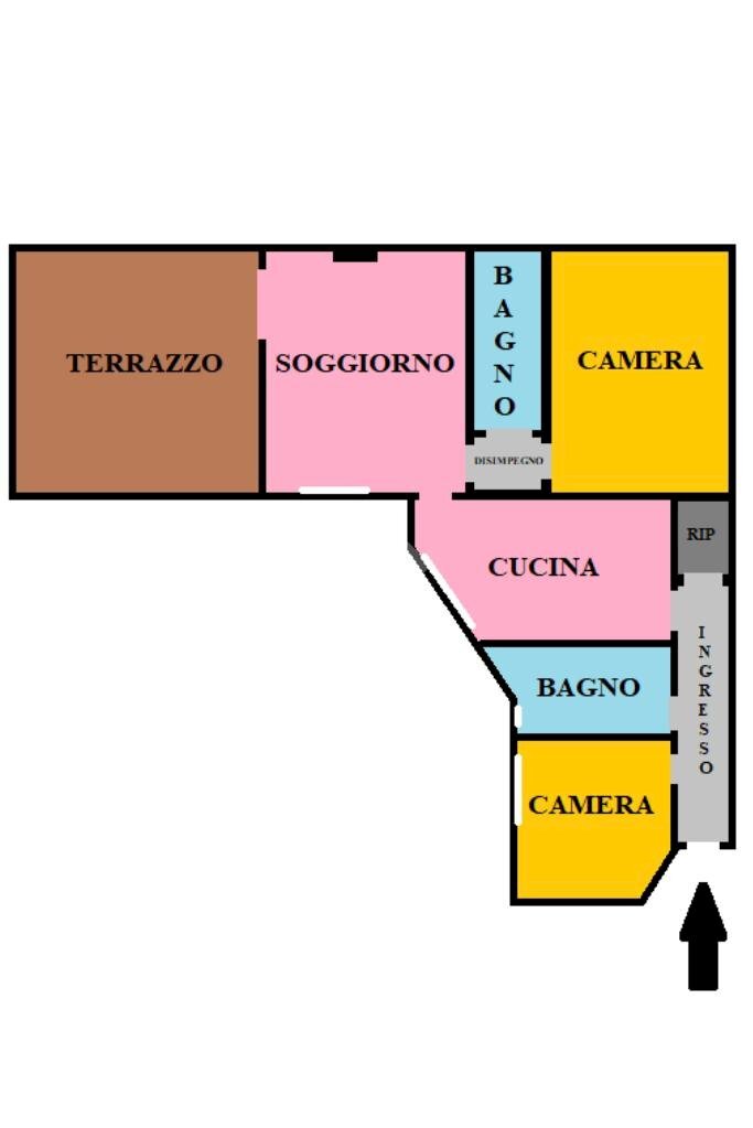 Quadrilocale Via Alessandrina Ravizza, Torino (zona Rebaudengo) - planimetria 1