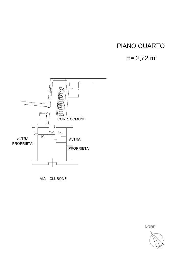 One-room apartment Via Clusone, Milano - floor plans 1