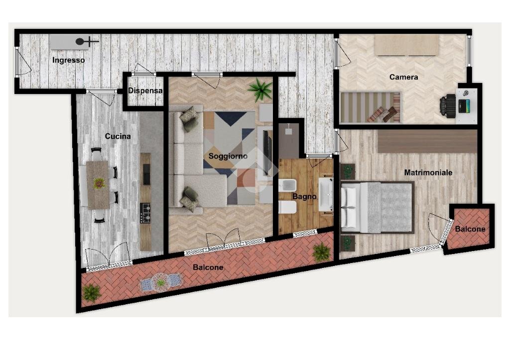 Quadrilocale Via Giulia De Vincenzi, Genova (zona Molassana) - planimetria 1