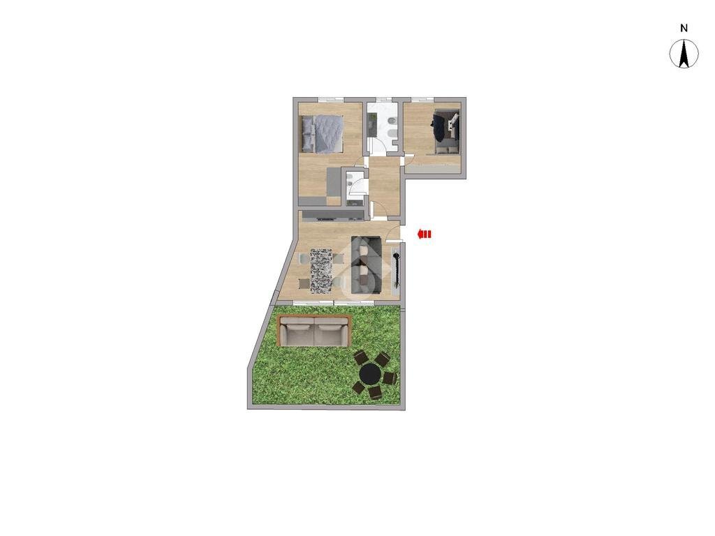 Three-room apartment Via Pisa, Legnano - floor plans 1