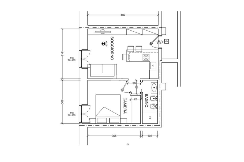 Bilocale Via San Gervasio, Bologna (zona Centro Storico) - planimetria 1