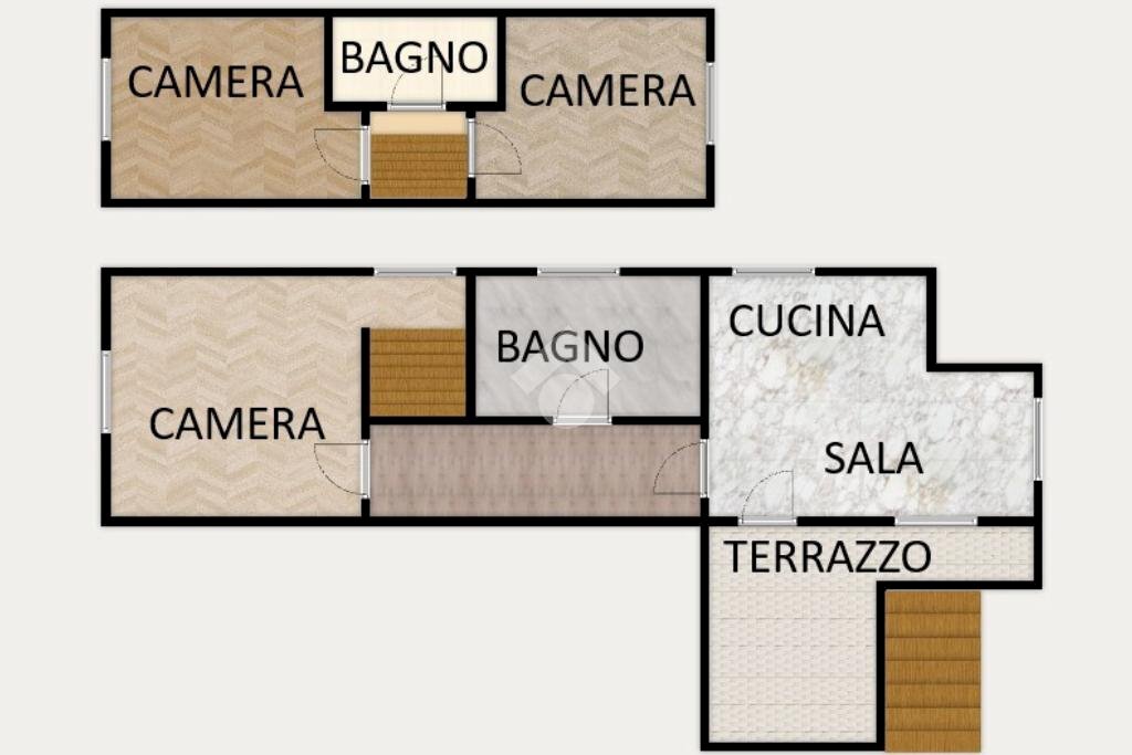 Semi-detached house Via Carlo Garrè, Savignone - floor plans 1