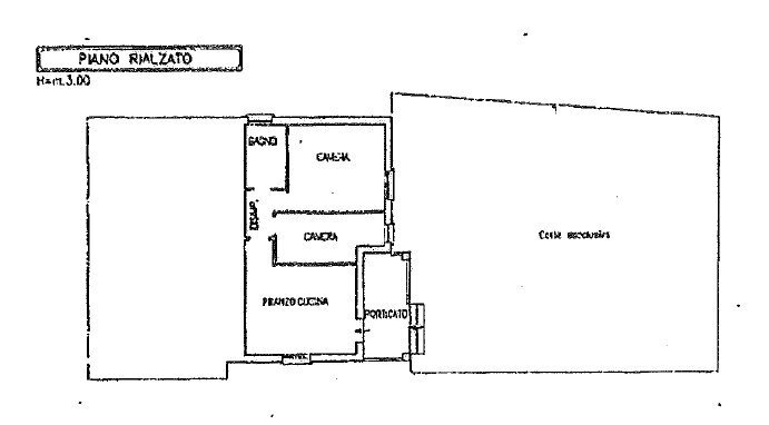 Planimetria abitazione con giardino - Trilocale via Poggiaccio, 55, Dozza - planimetria 1