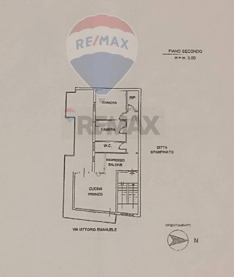Pianta 2D - Trilocale Via Vittorio Emanuele
 
104, Gravina di Catania - planimetria 1