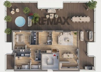 Rendering pianta 3D - Attico Fano - foto 5