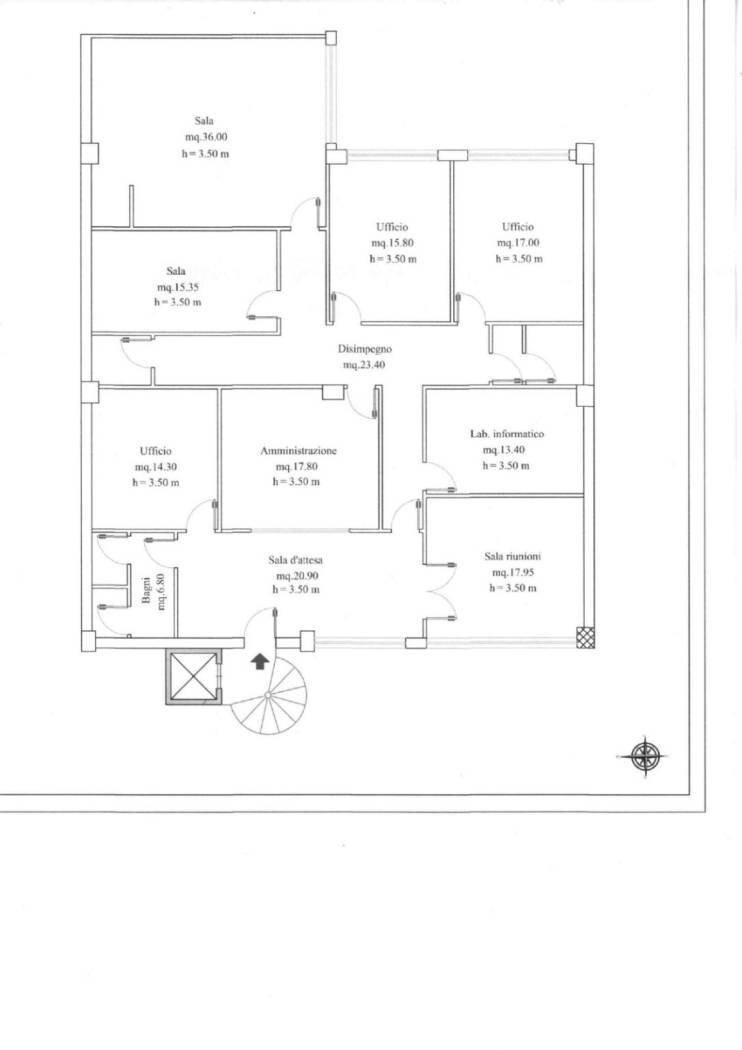 Office via Acquasanta, 31, Salerno - floor plans 1