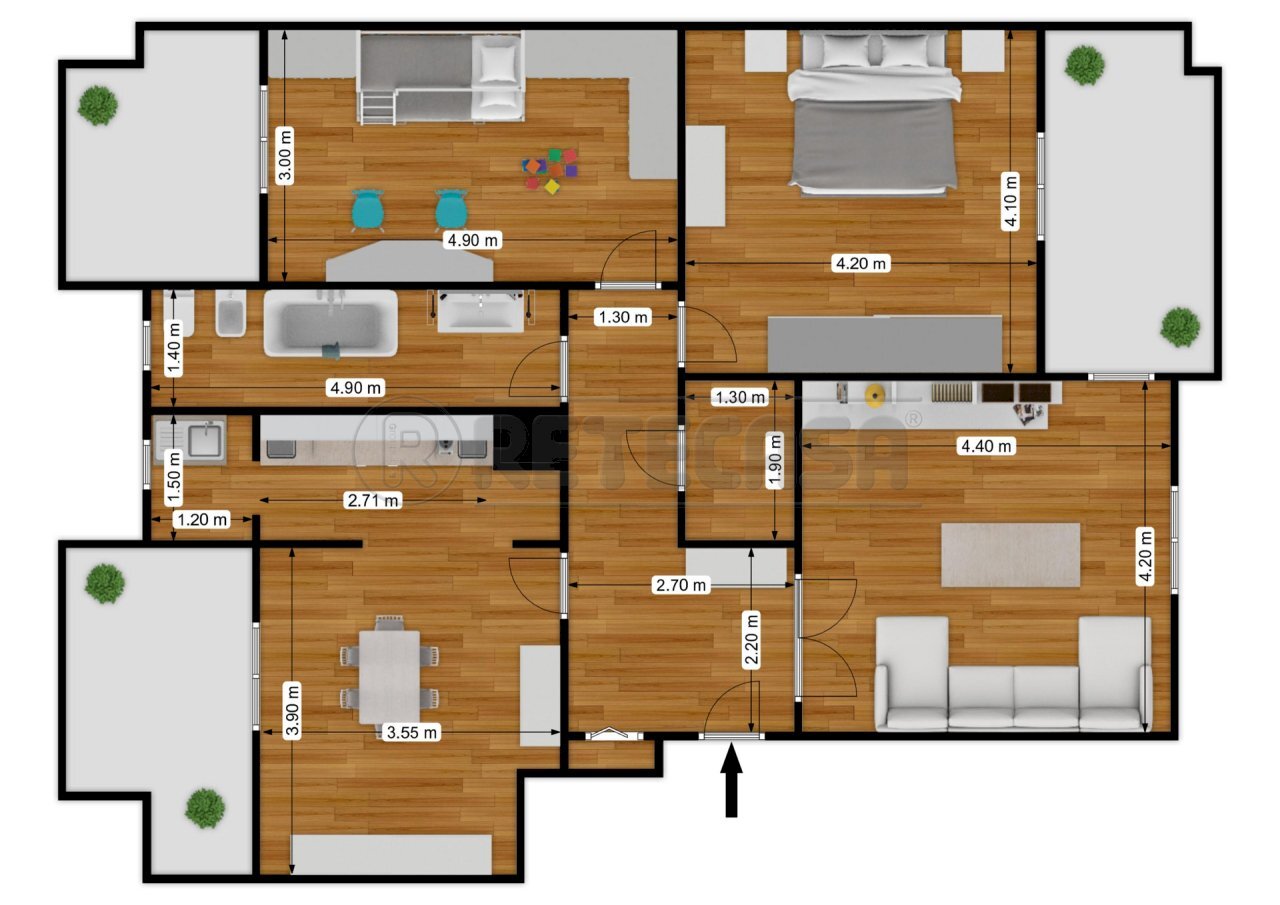 7.jpg - Trilocale Lgo Che Guevara 117, Bisceglie - planimetria 1