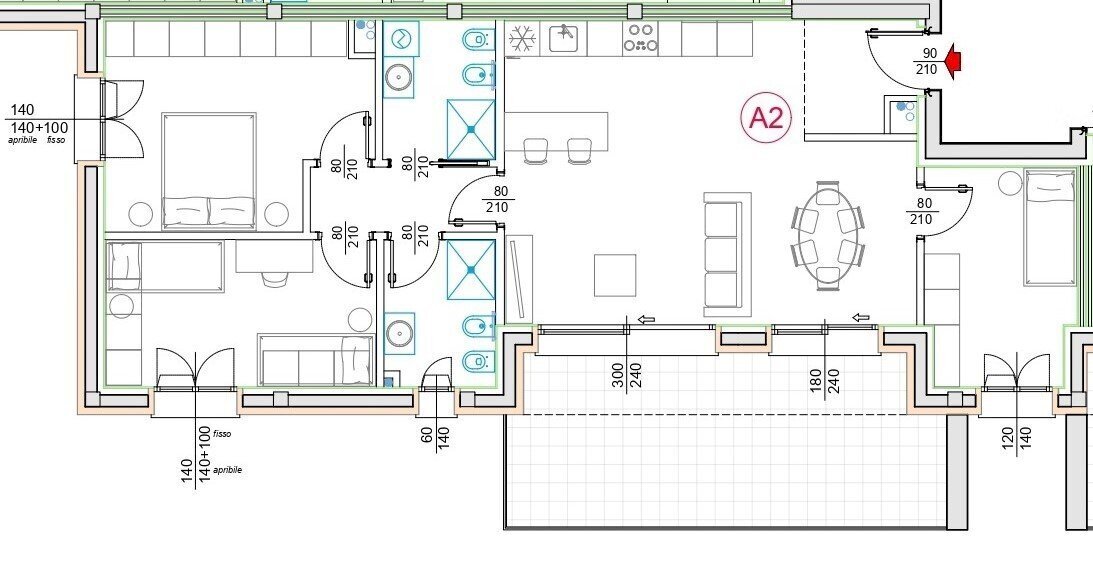 Planimetria - Appartamento Via San Giacomo 9, Como - foto 2