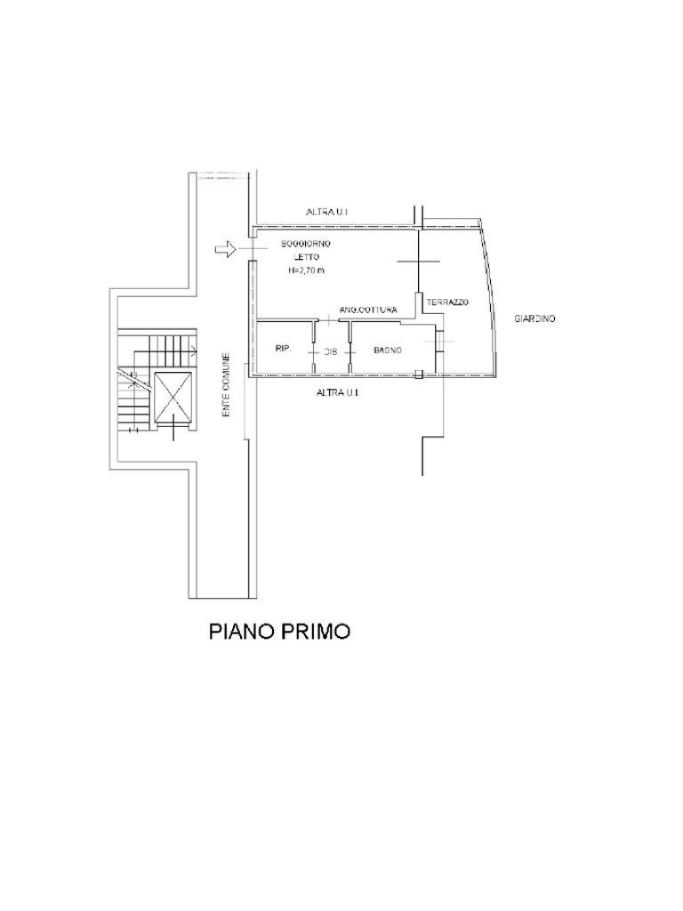 Monolocale Via Benedetto Croce, Trezzano sul Naviglio - planimetria 1