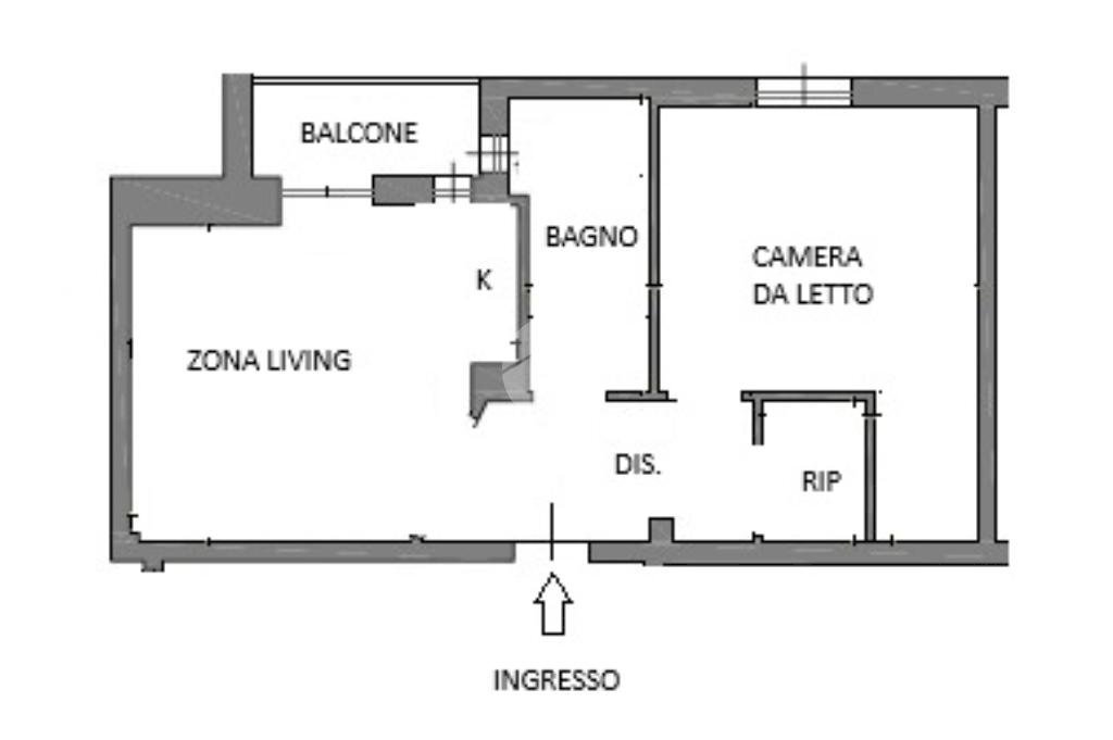 Bilocale Via Carlo Antonio Carlone, Milano (zona Bande Nere) - planimetria 1