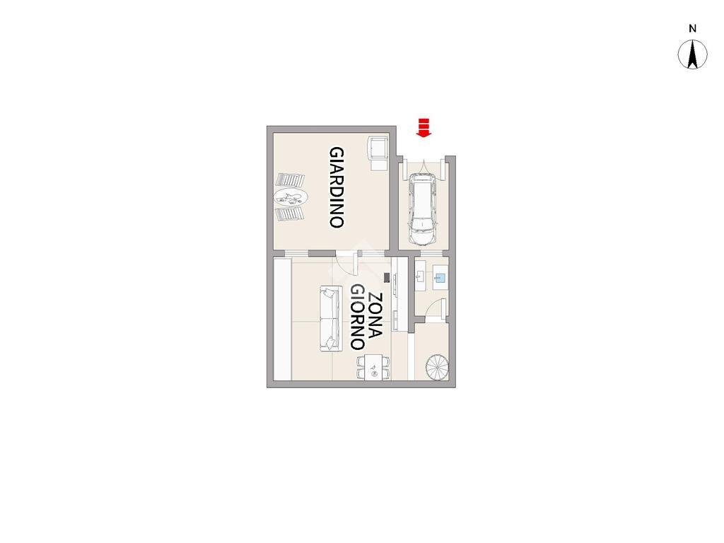 Trilocale casa indipendente Via Garavaglia, Bareggio - planimetria 1