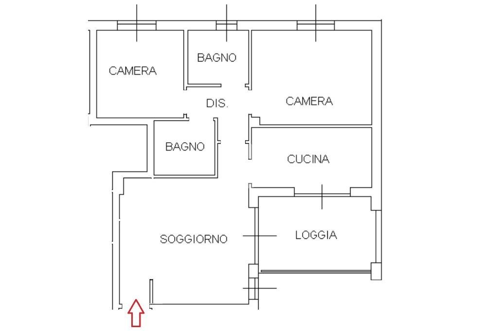 Trilocale Via S. Bernardo, Senago - planimetria 1