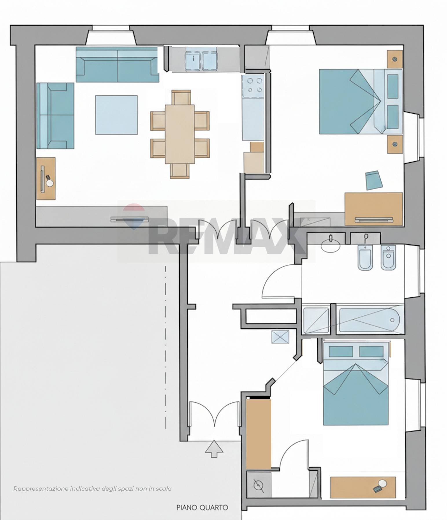 Pianta 2D - Trilocale Via Laurana
 
2, Milano - planimetria 1
