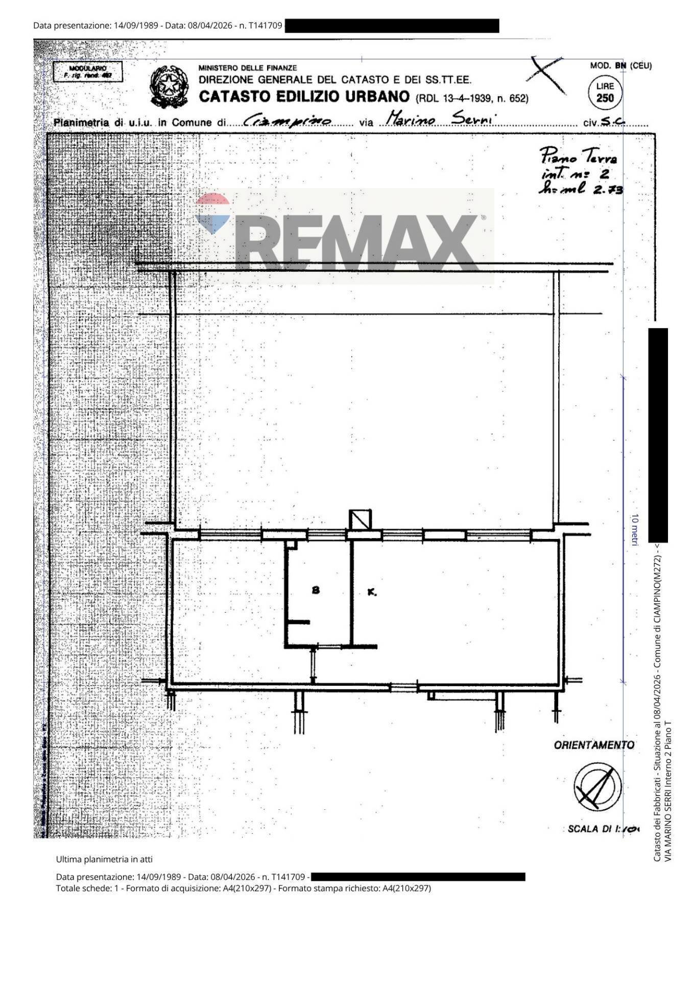 Pianta 2D - Bilocale Ciampino - planimetria 1