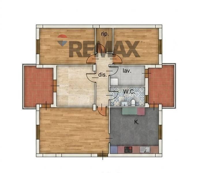 Pianta 2D - Quadrilocale Via stesicoro
 
4, Misterbianco - planimetria 1