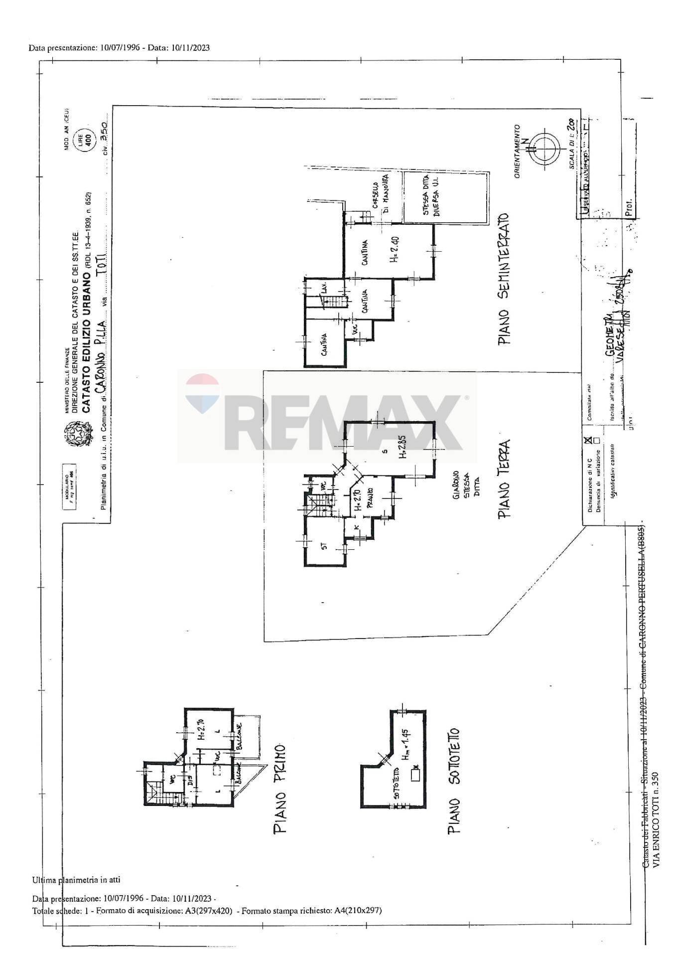 Pianta 2D - Villa Caronno Pertusella - planimetria 1