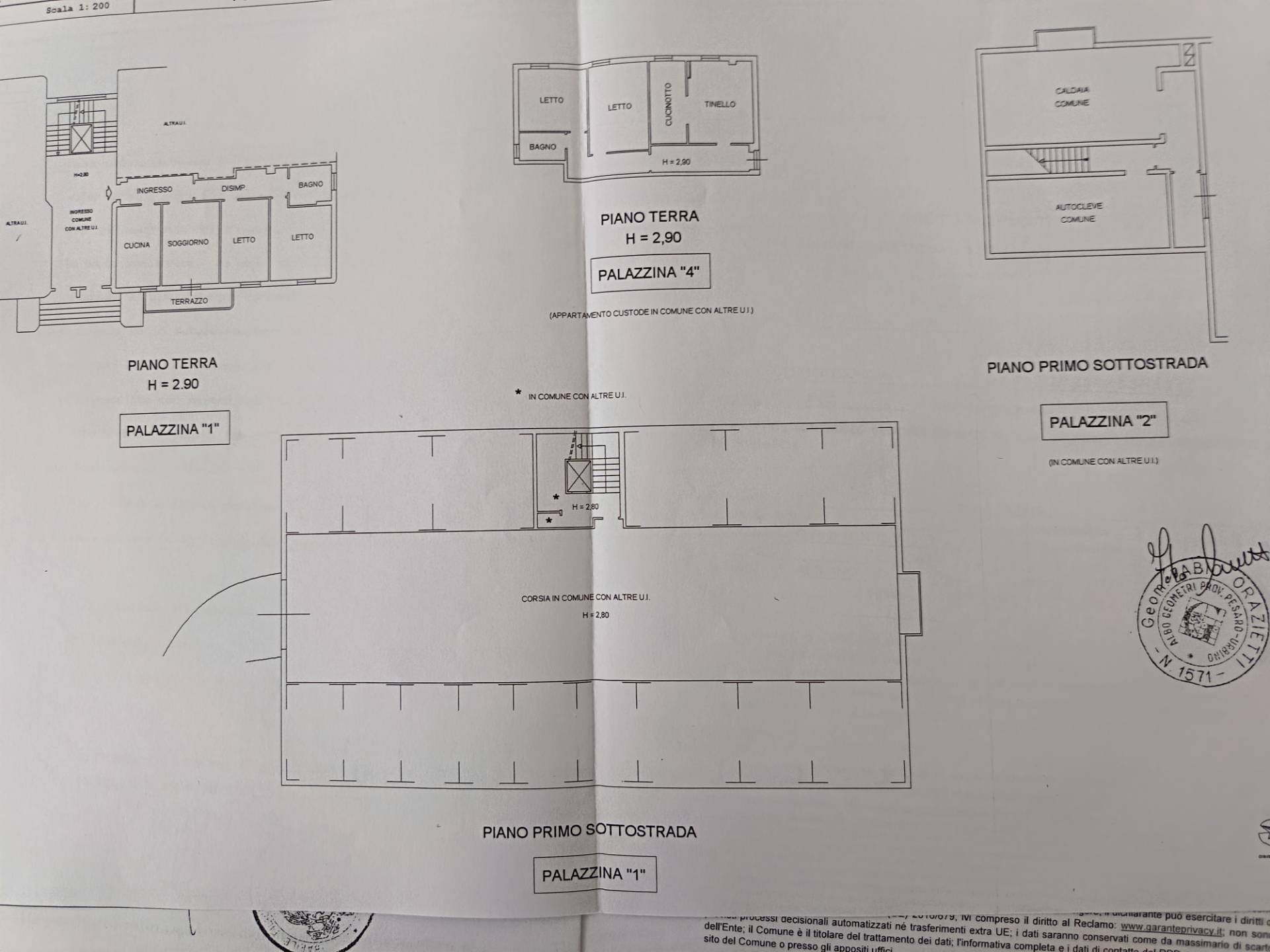 Foto 16 - Trilocale Via Tagliamento, Fano - planimetria 1