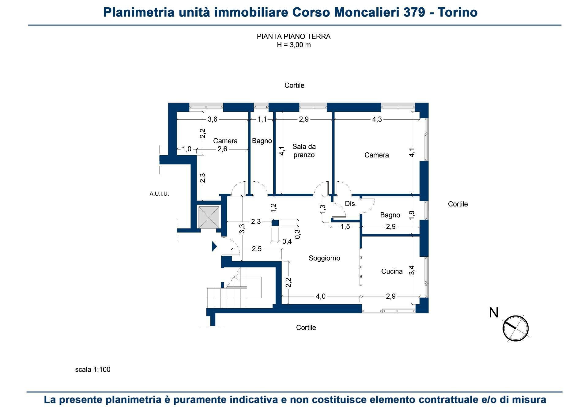 Foto 59 - Quadrilocale CORSO MONCALIERI
 
379, Torino - planimetria 1