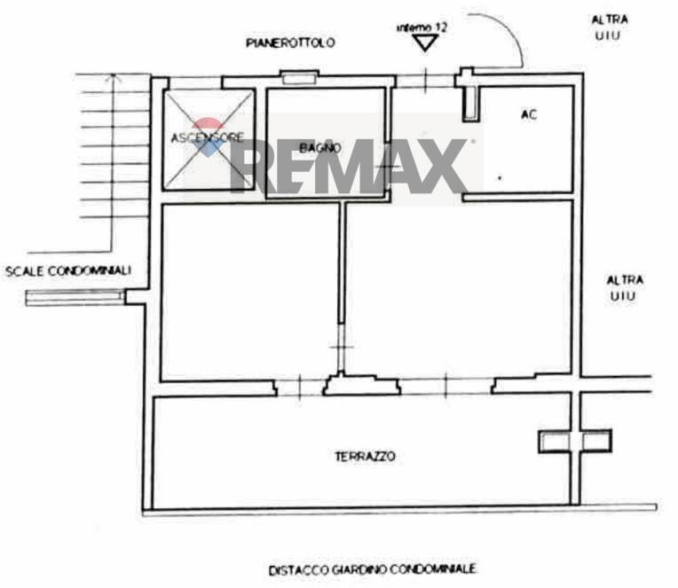 Pianta 2D - Bilocale Roma - planimetria 1