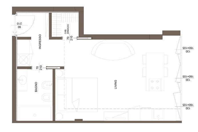 Planimetria - Loft via San Benedetto, Bergamo - planimetria 1