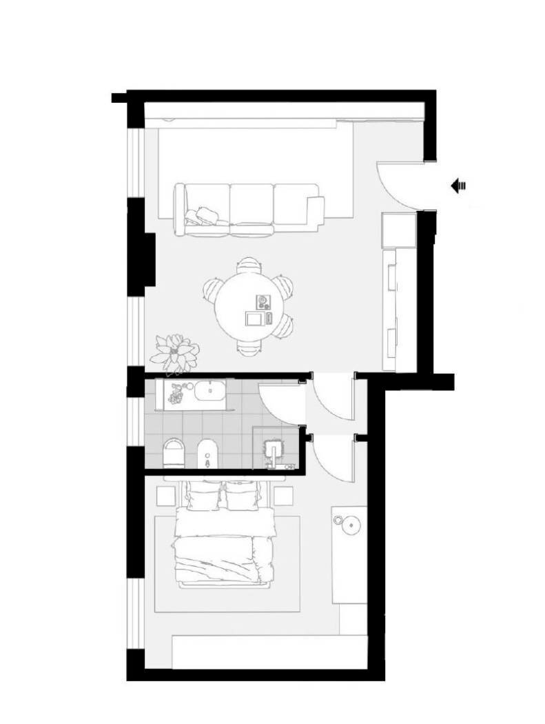 Bilocale via Giacomo Filippo Novaro, 21, Bologna (zona Savena) - planimetria 1