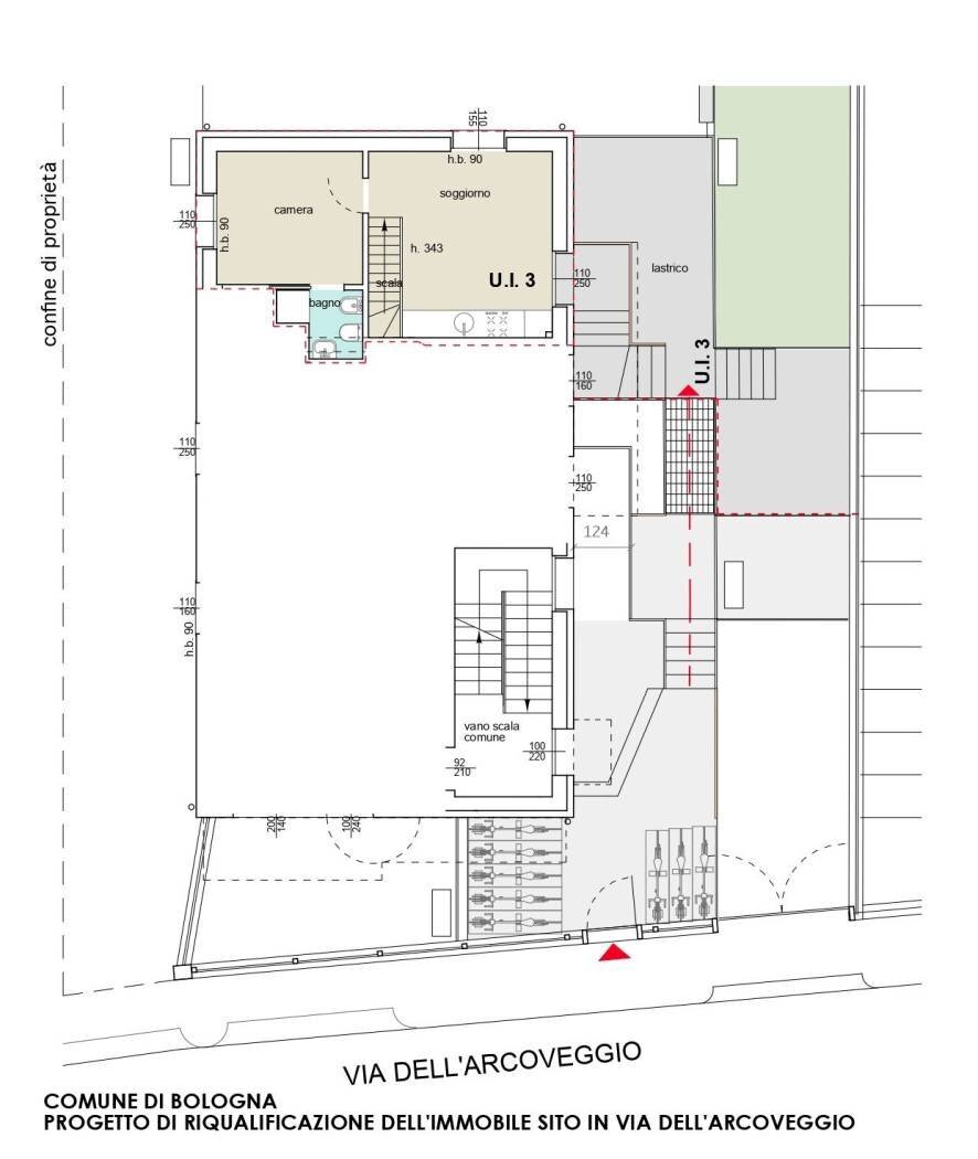 Quadrilocale via dell'Arcoveggio, Bologna (zona Bolognina) - planimetria 1