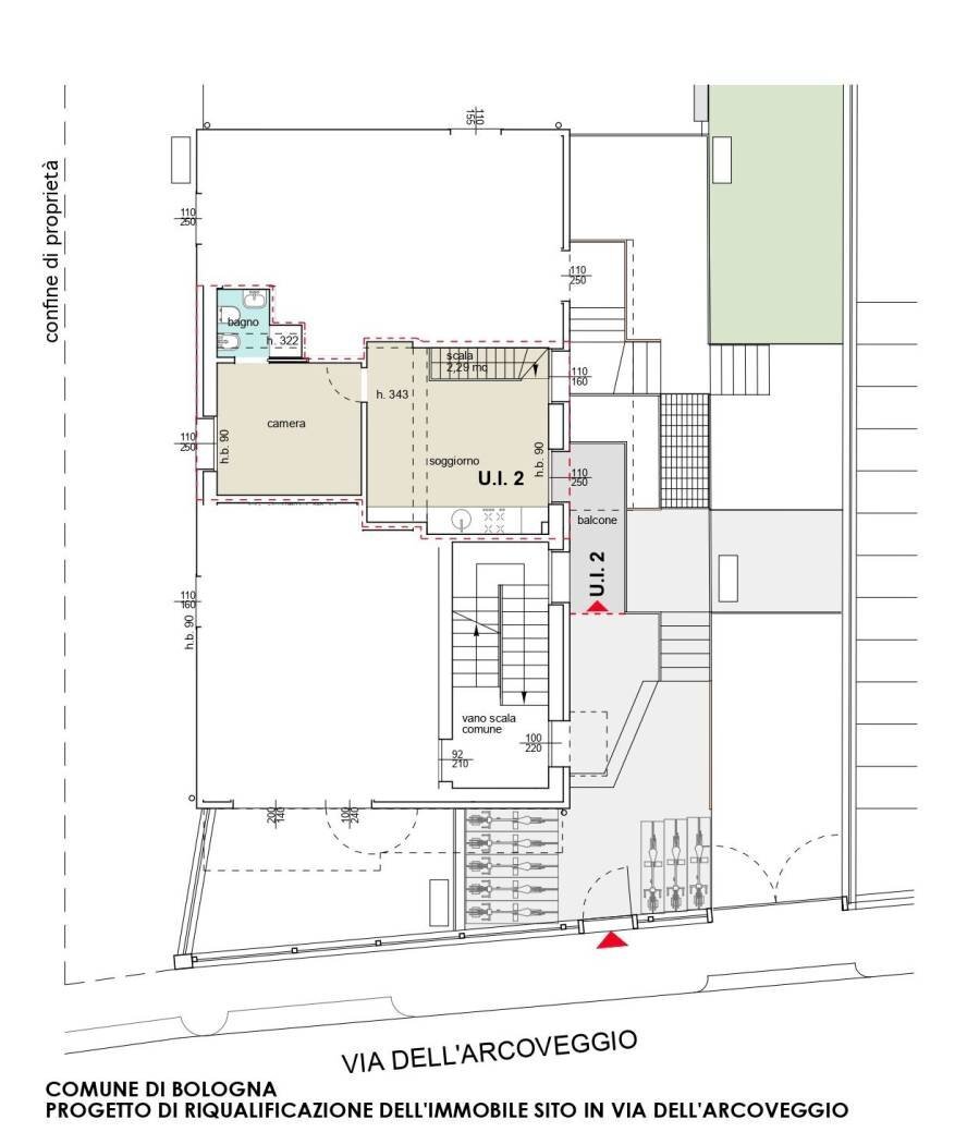 Bilocale via dell'Arcoveggio, 154, Bologna (zona Corticella) - planimetria 1