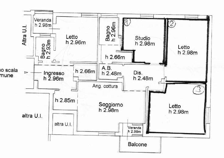 Foto 16 - Appartamento Via Verga, Ferrara - planimetria 1