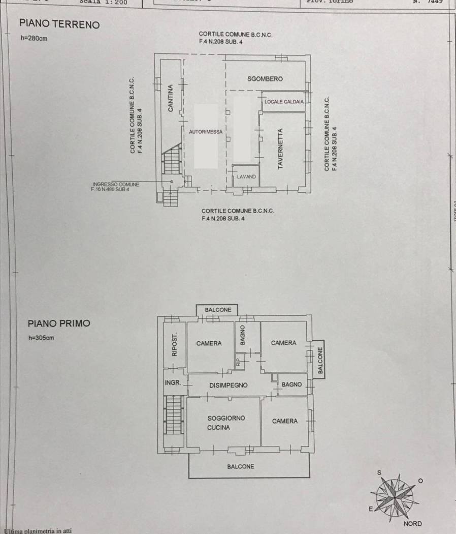 Villa via San Bernardo, 22, San Raffaele Cimena - planimetria 1
