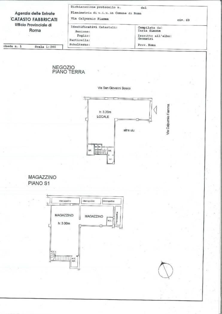 Shop via Calpurnio Fiamma, 69, Roma - floor plans 1