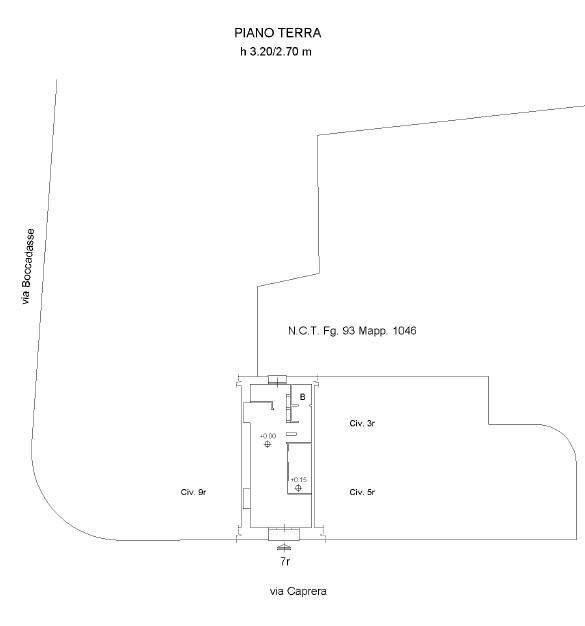 Negozio via Caprera, 7r, Genova (zona Quarto) - planimetria 1