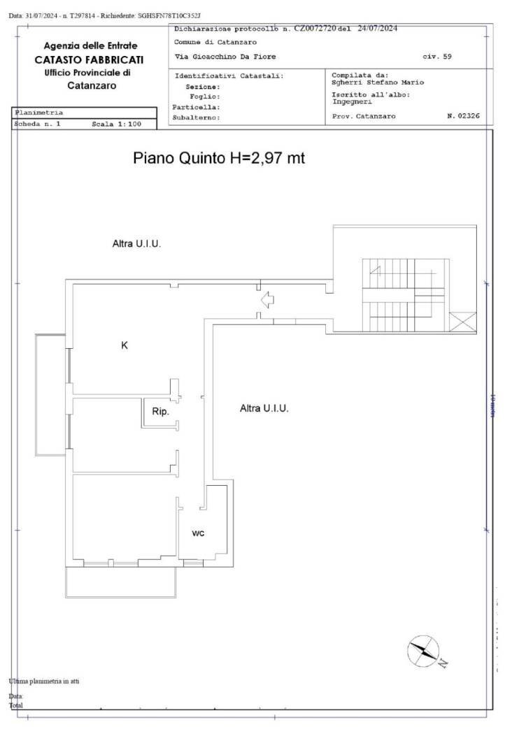 Trilocale via Gioacchino da Fiore, 59, Catanzaro - planimetria 1
