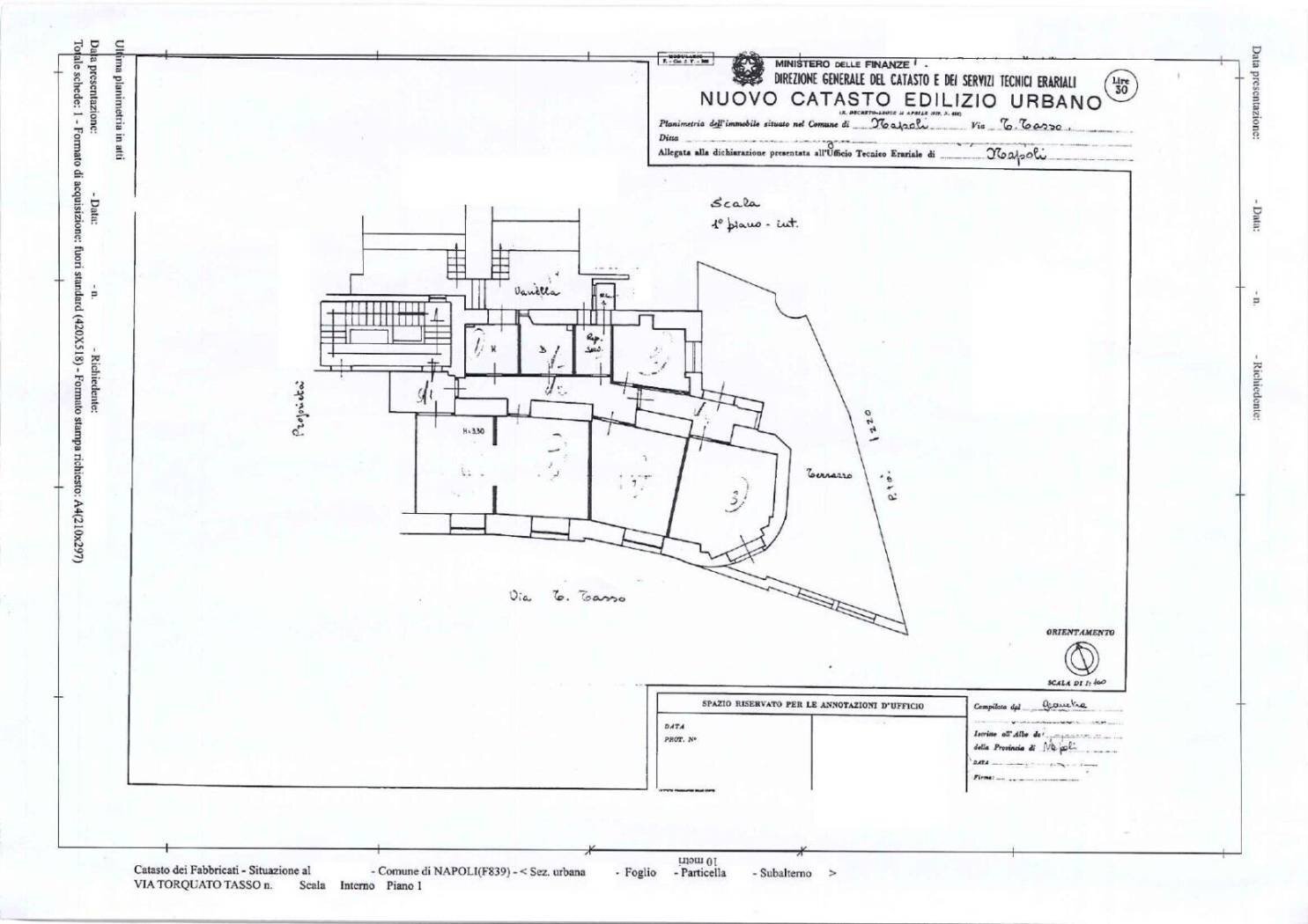 Quadrilocale via Torquato Tasso, Napoli (zona Vomero) - planimetria 1