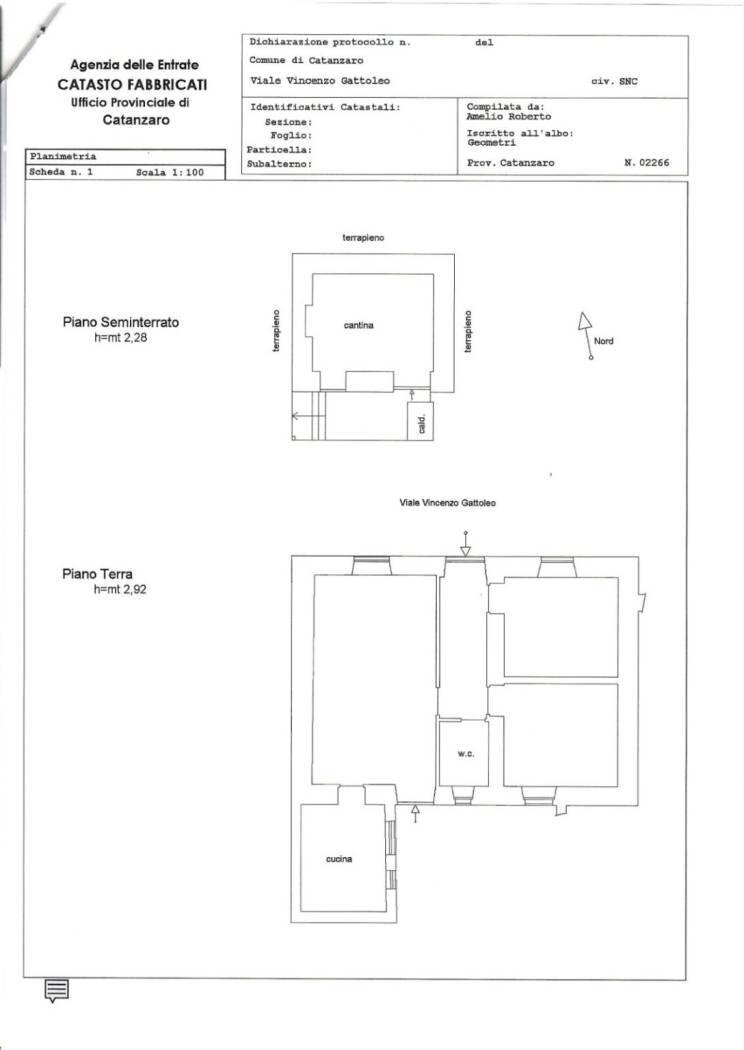 Villa viale Vincenzo Gattoleo, 127, Catanzaro - planimetria 1