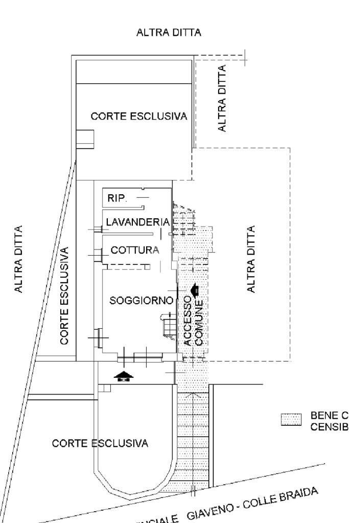 Porzione di casa Borgata Levrette, Giaveno - planimetria 1