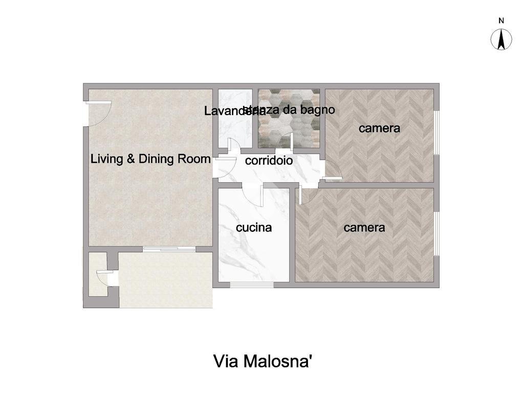 Quadrilocale Via Malosnà, Orbassano - planimetria 1