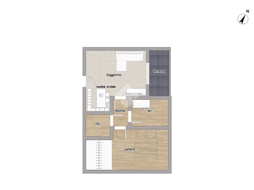 Bilocale Via Gottlieb Wilhelm Daimler, Milano (zona Gallaratese) - planimetria 1