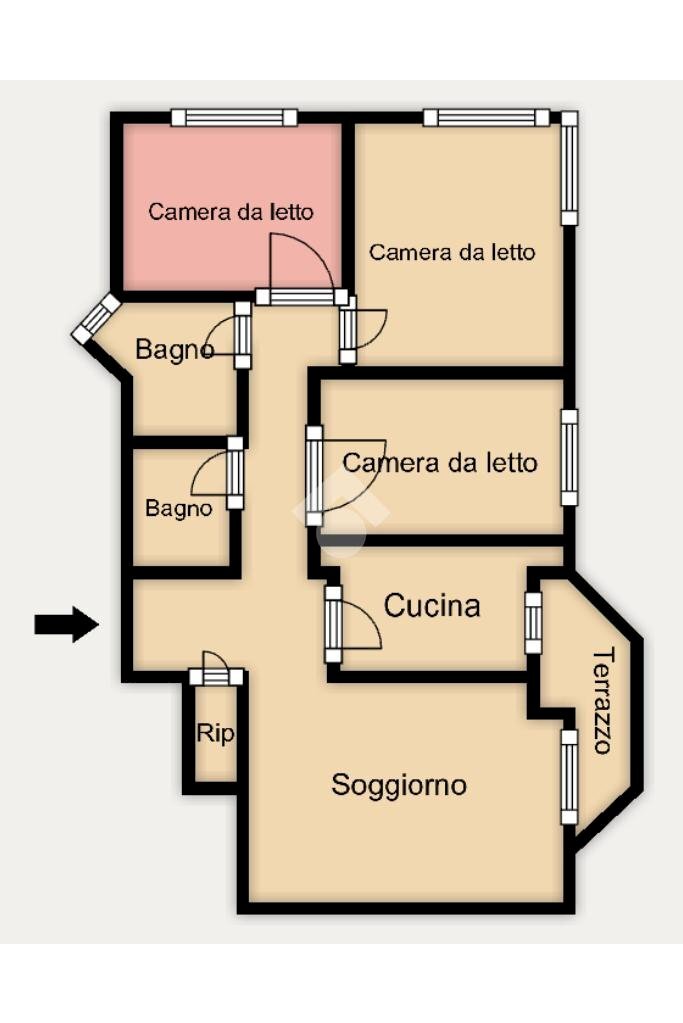 Quadrilocale Via Guido Reni, Milano (zona Città Studi) - planimetria 1