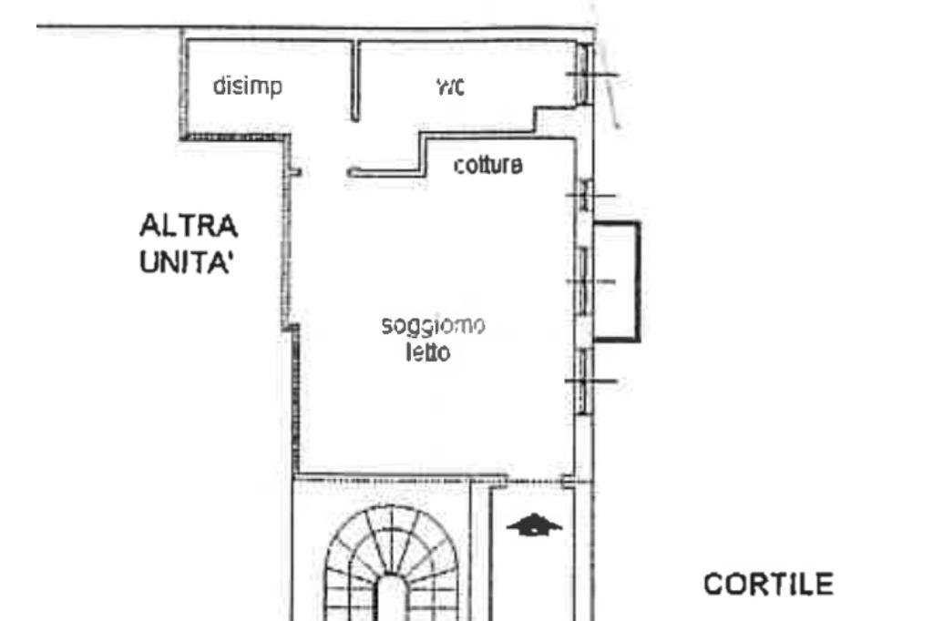 Monolocale Viale Coni Zugna, Milano (zona San Vittore) - planimetria 1
