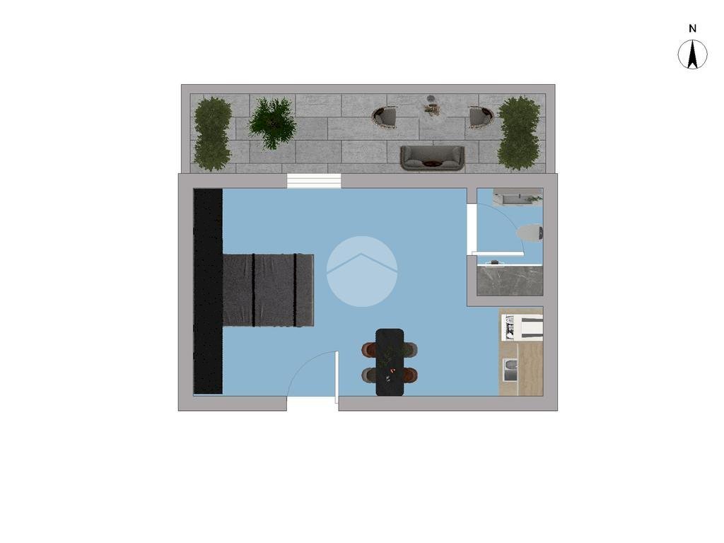 One-room apartment Via Sebastiano del Piombo, Milano - floor plans 1