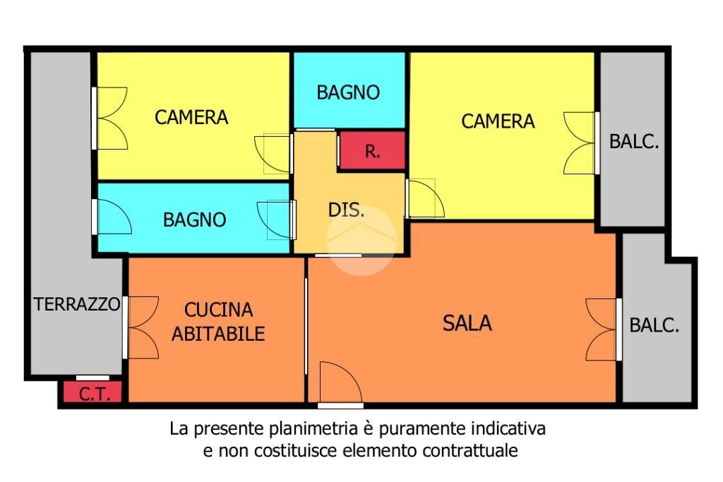 Quadrilocale Via Alfonso Badini Confalonieri, Torino (zona Madonna Campagna) - planimetria 1