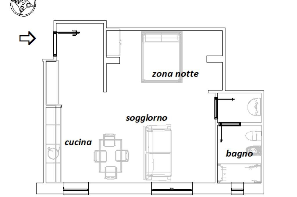 One-room apartment Prima strada, Segrate - floor plans 1