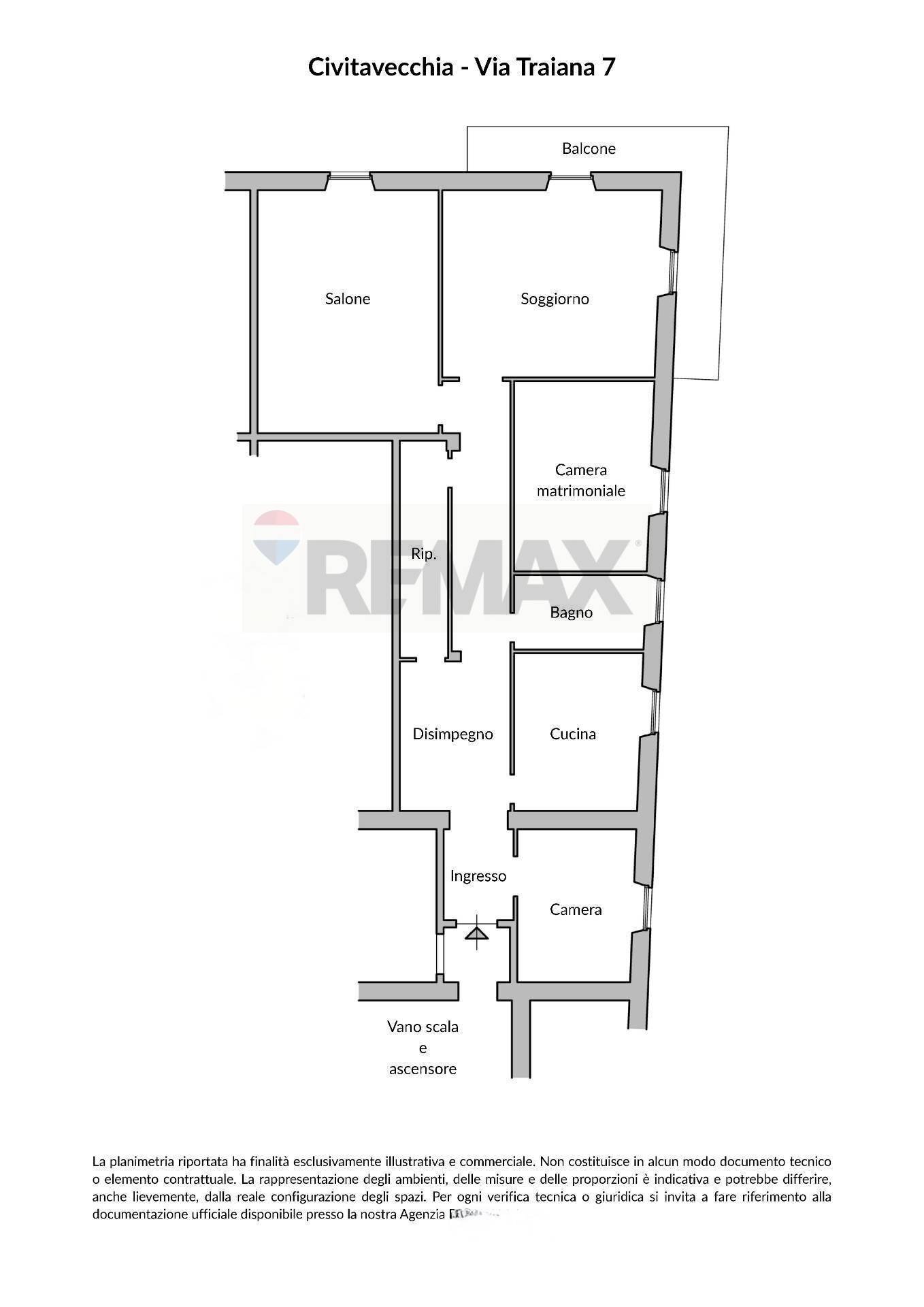Pianta 2D - Appartamento Via Traiana
 
7, Civitavecchia - planimetria 1