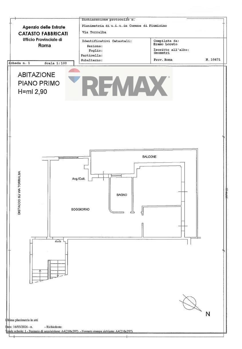 Pianta 2D - Three-room apartment Via Torralba, Fiumicino - floor plans 1