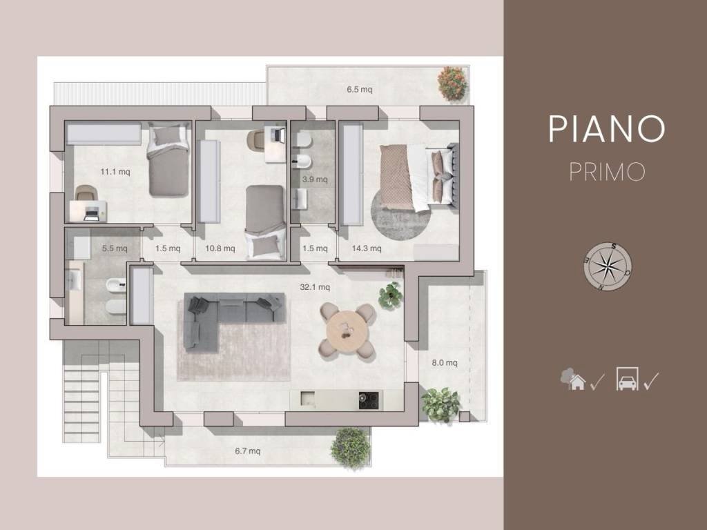 Planimetria - Four-room apartment via Tomba, Santarcangelo di Romagna - photo 3