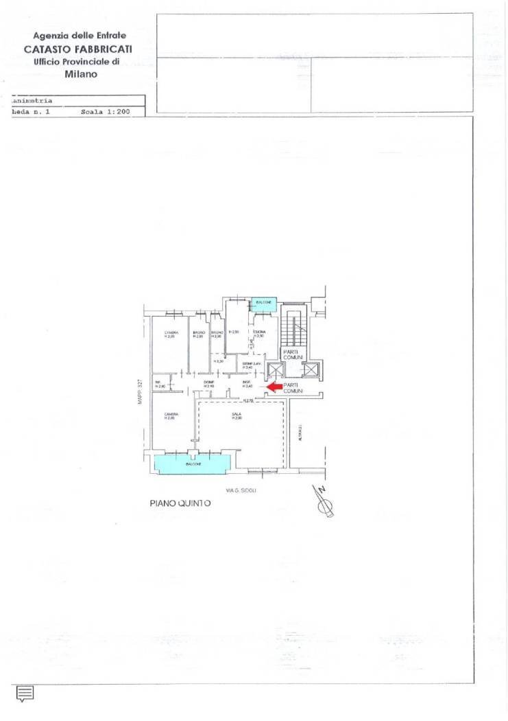 Four-room apartment via Giuditta Sidoli, 11, Milano - floor plans 1