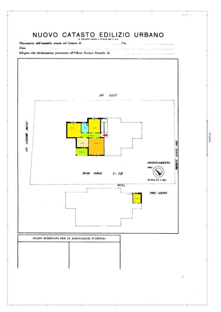 Trilocale via Giuseppe Giusti, Rozzano - planimetria 1