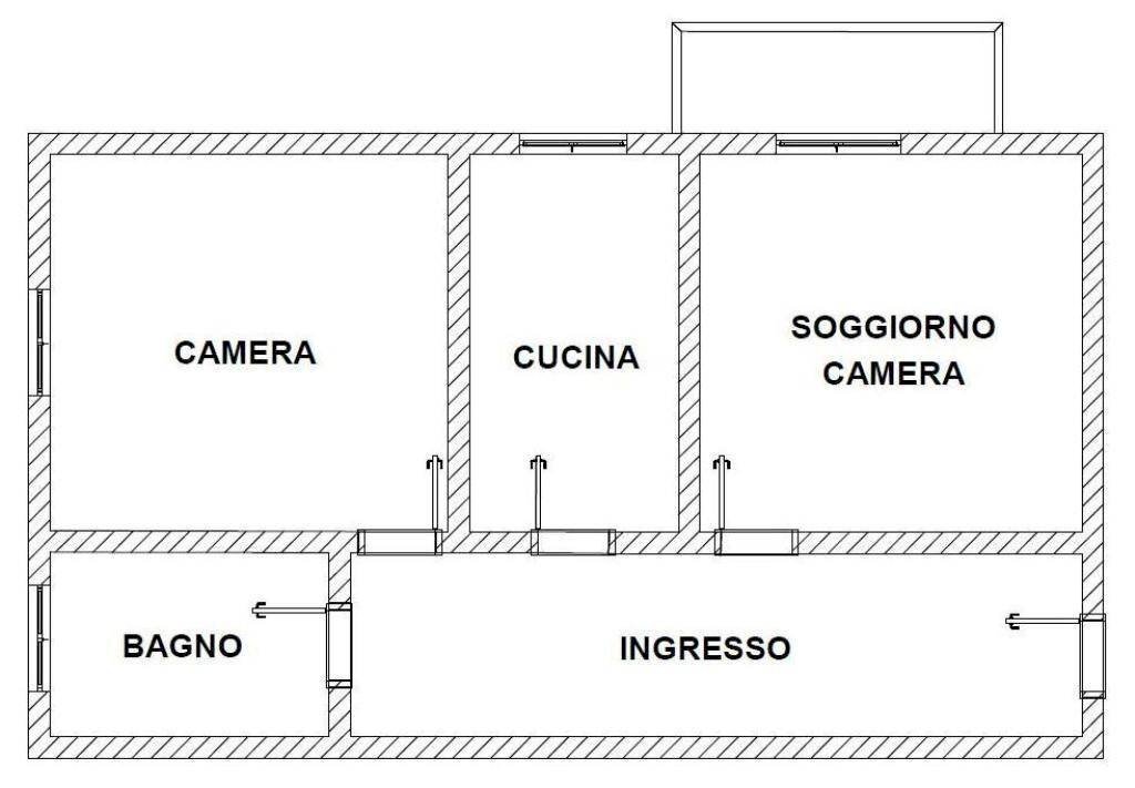 Bilocale via Carlo Rognoni, 5, Parma (zona Pablo) - planimetria 1
