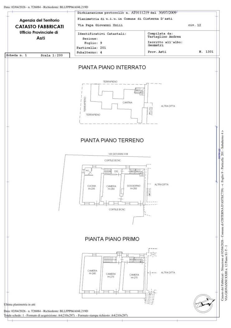 Rustico Cisterna d'Asti - planimetria 1