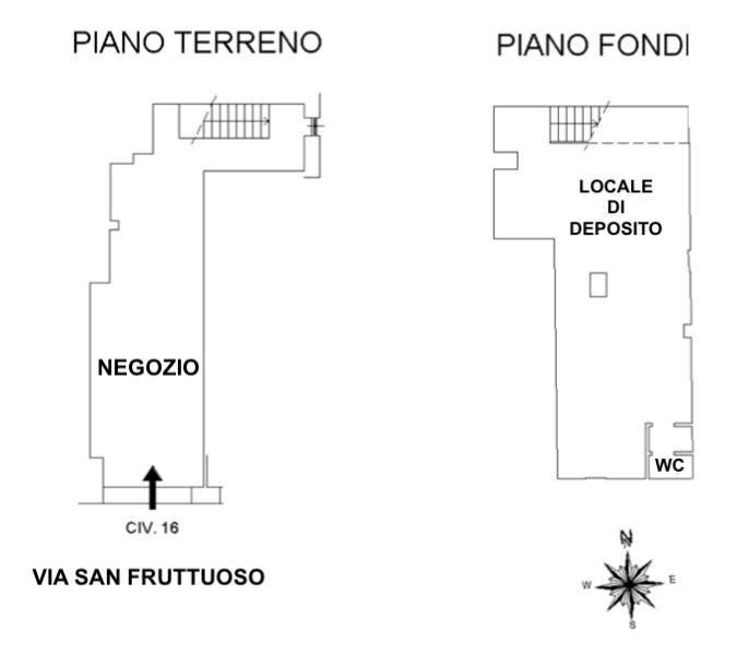 Negozio via San Fruttuoso, 16, Genova (zona Marassi) - planimetria 1